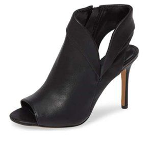 YDN Black Chic Peep Toe Stiletto High Heel Cutout Slingback Zippers Short Boot